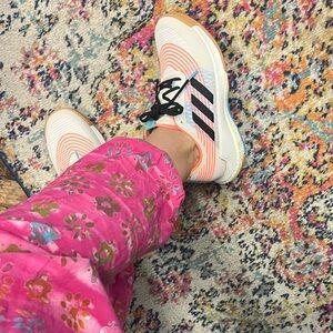 adidas Women's Crazyflight 7.5 Volleyball/Running Shoes. White/Orange/black/blue